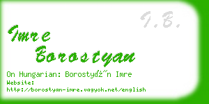 imre borostyan business card